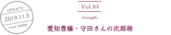 vol4. Jirougaki／UPDATE 2019.11.5／愛知豊橋・守田さんの次郎柿