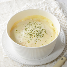 白いオムチーズカレー（五穀ご飯）