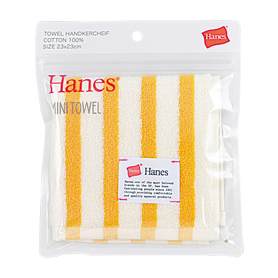 Hanesストライプハンカチ イエロー