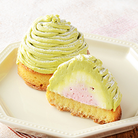 ピスタチオのモンブラン〜フランボワーズクリーム仕立て〜