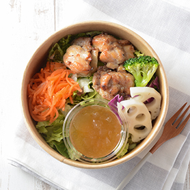 柚子胡椒ポン酢ジュレで食べるチキンボウルサラダ