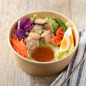 柑橘ポン酢ジュレで食べるチキンボウルサラダ