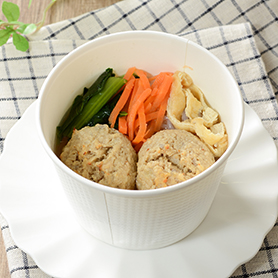 鶏団子としらたき麺の和風スープ